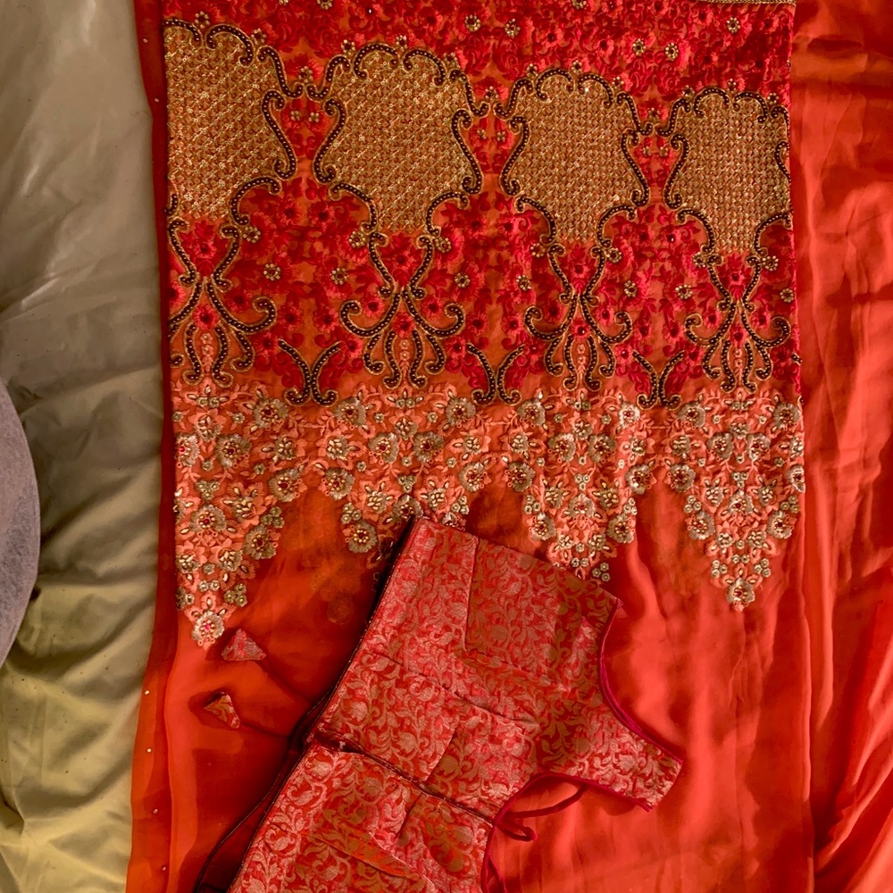 Embroidered sari
